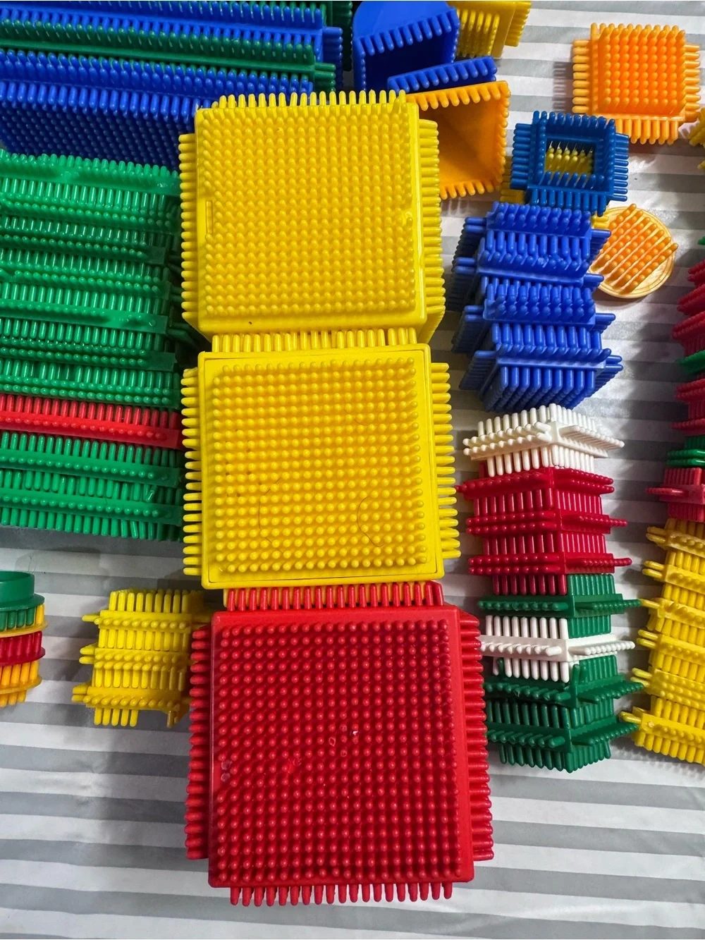 Vintage Bristle Building Block Set with figurines